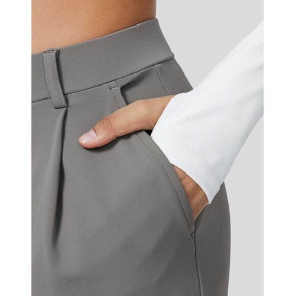 Halara NWT High Waisted Plicated Side Pocket Straight Leg Work Pants Sz XL Tall - Picture 10 of 10